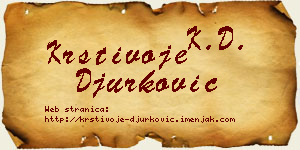 Krstivoje Đurković vizit kartica